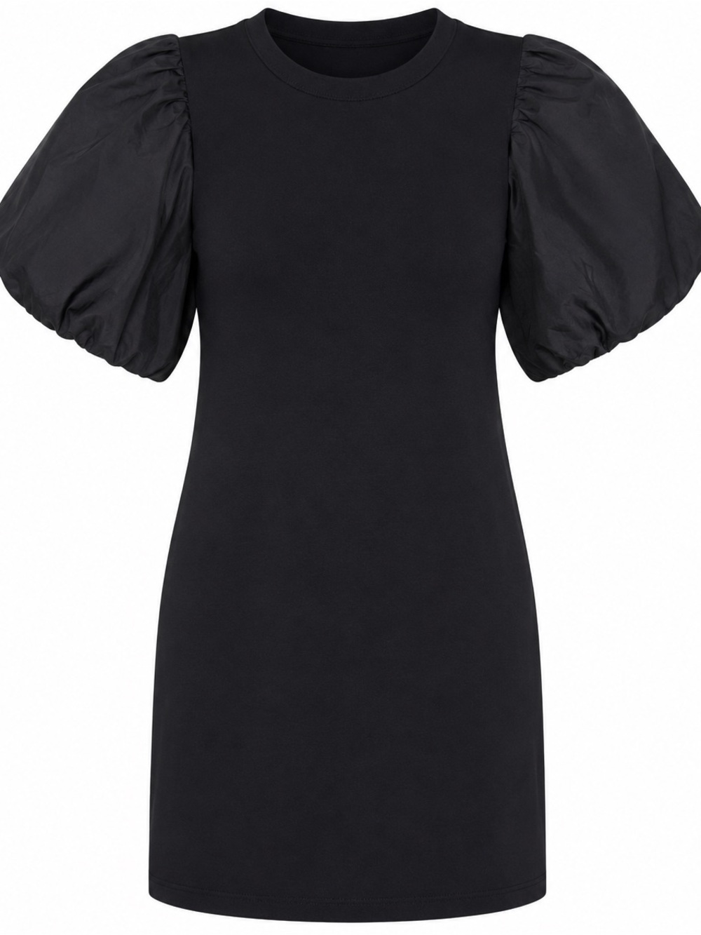 Gap Black Puff Sleeve Dress M Cotton Blend